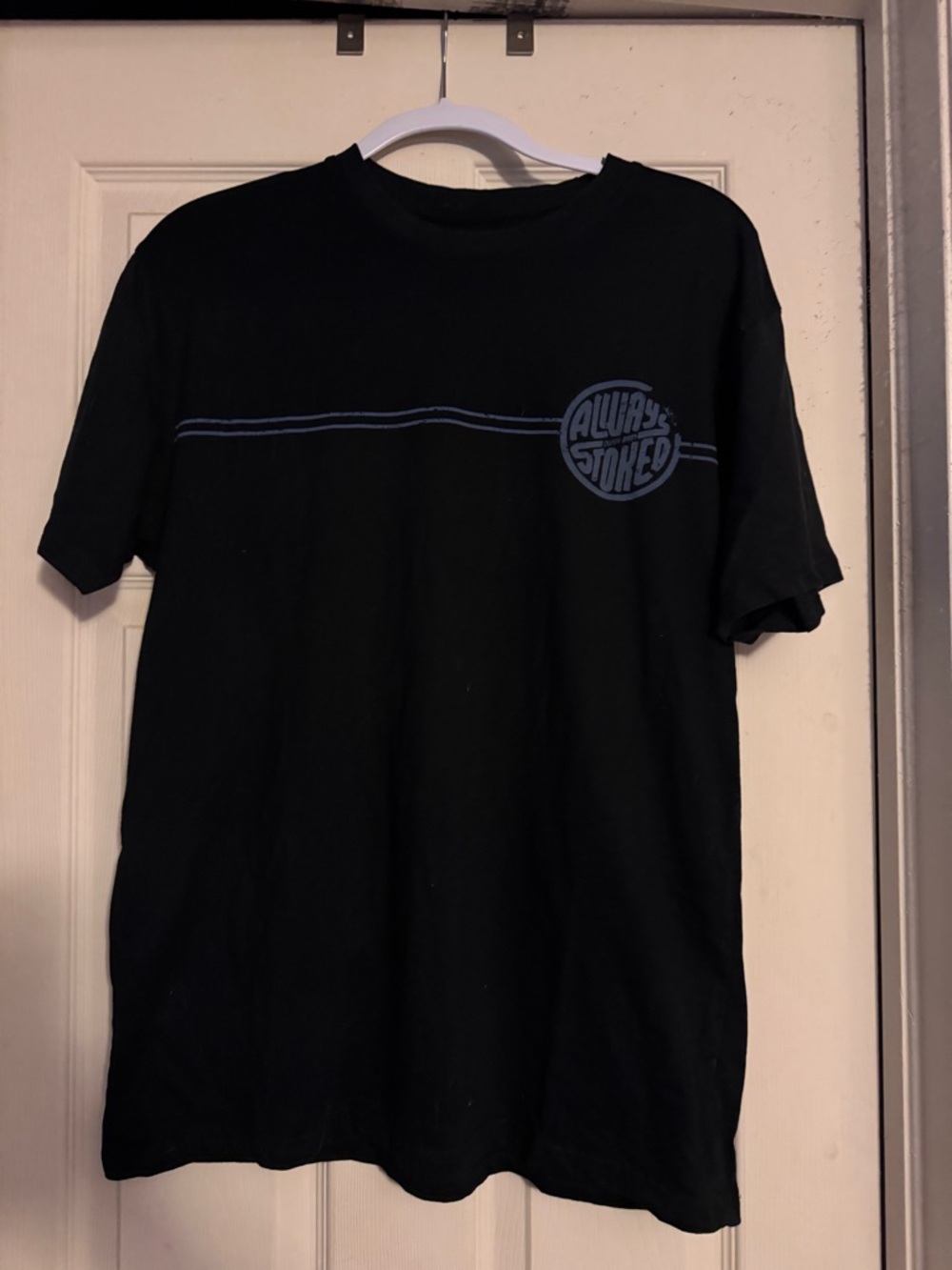 Dutch Bros Black Short Sleeve Tee with Blue 'Always Stoked' Logo